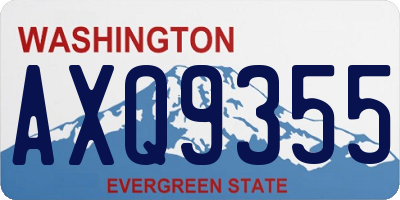 WA license plate AXQ9355