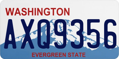 WA license plate AXQ9356