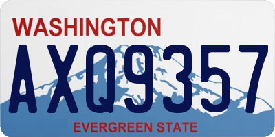 WA license plate AXQ9357