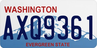 WA license plate AXQ9361