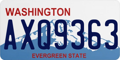 WA license plate AXQ9363