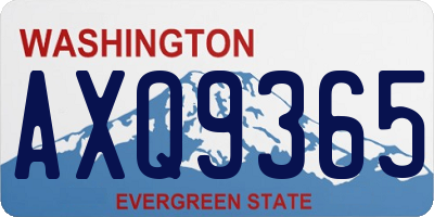WA license plate AXQ9365