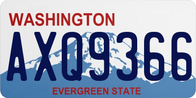 WA license plate AXQ9366