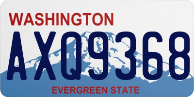 WA license plate AXQ9368