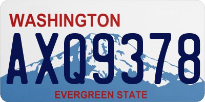 WA license plate AXQ9378