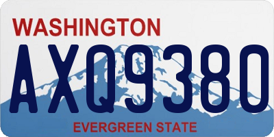 WA license plate AXQ9380