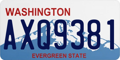 WA license plate AXQ9381
