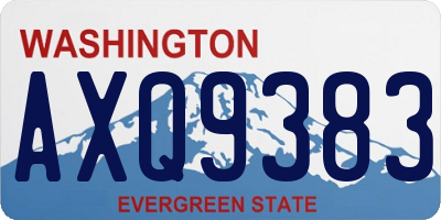 WA license plate AXQ9383