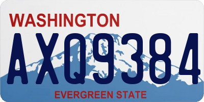 WA license plate AXQ9384