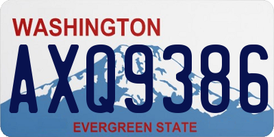 WA license plate AXQ9386