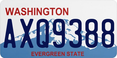 WA license plate AXQ9388