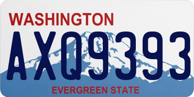 WA license plate AXQ9393