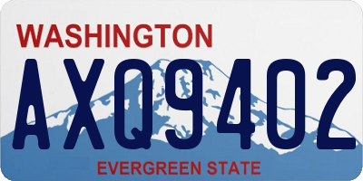 WA license plate AXQ9402