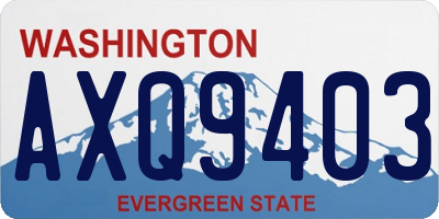 WA license plate AXQ9403