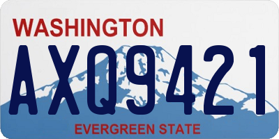 WA license plate AXQ9421