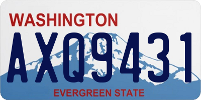 WA license plate AXQ9431