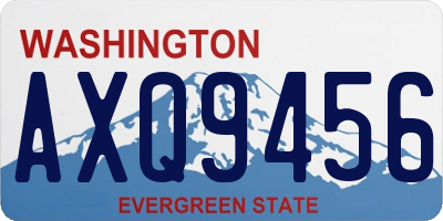 WA license plate AXQ9456