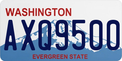 WA license plate AXQ9500