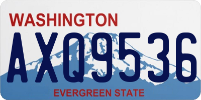 WA license plate AXQ9536