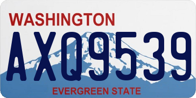 WA license plate AXQ9539