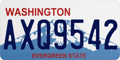 WA license plate AXQ9542