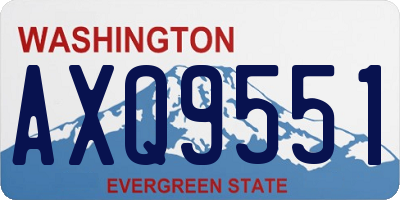 WA license plate AXQ9551