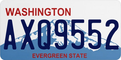 WA license plate AXQ9552