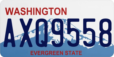 WA license plate AXQ9558