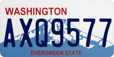 WA license plate AXQ9577