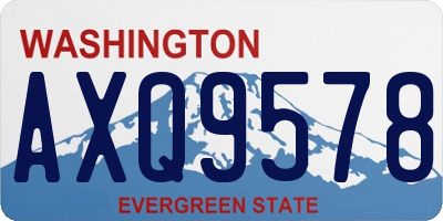 WA license plate AXQ9578
