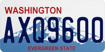 WA license plate AXQ9600