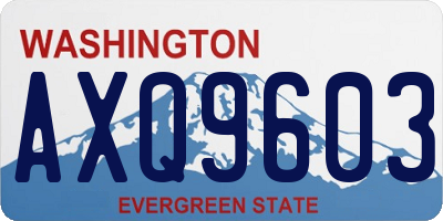 WA license plate AXQ9603