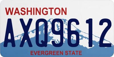 WA license plate AXQ9612