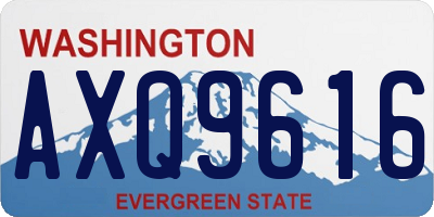 WA license plate AXQ9616