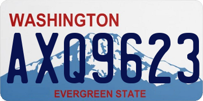WA license plate AXQ9623