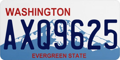 WA license plate AXQ9625