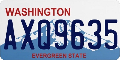 WA license plate AXQ9635
