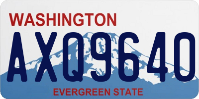 WA license plate AXQ9640