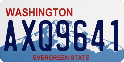 WA license plate AXQ9641