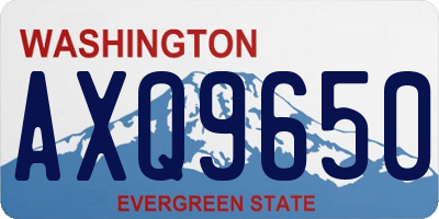 WA license plate AXQ9650