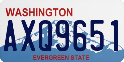 WA license plate AXQ9651