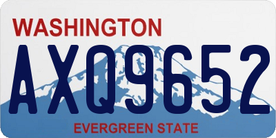 WA license plate AXQ9652