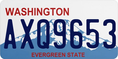 WA license plate AXQ9653