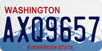 WA license plate AXQ9657