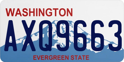 WA license plate AXQ9663