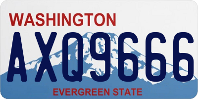 WA license plate AXQ9666