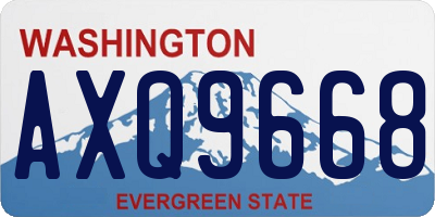 WA license plate AXQ9668