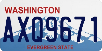 WA license plate AXQ9671