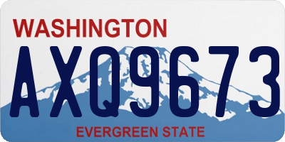 WA license plate AXQ9673