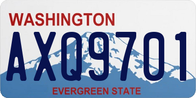 WA license plate AXQ9701